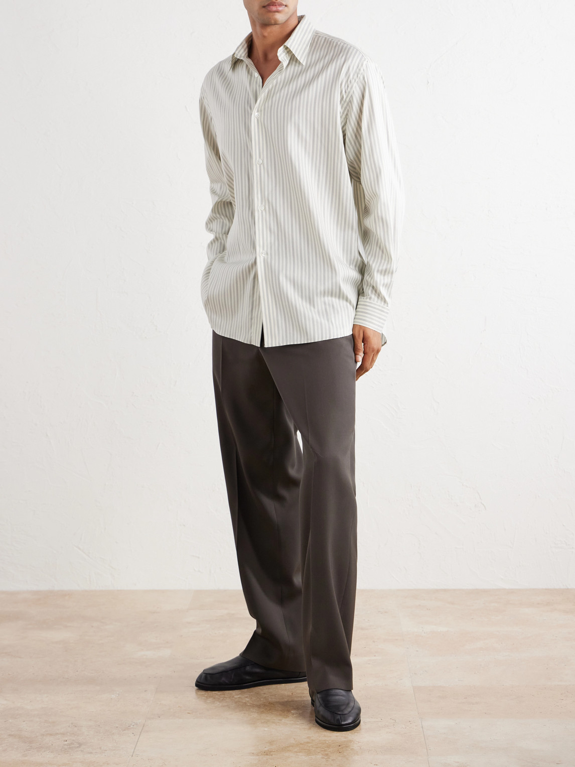 Striped Cotton And Silk-Blend Shirt