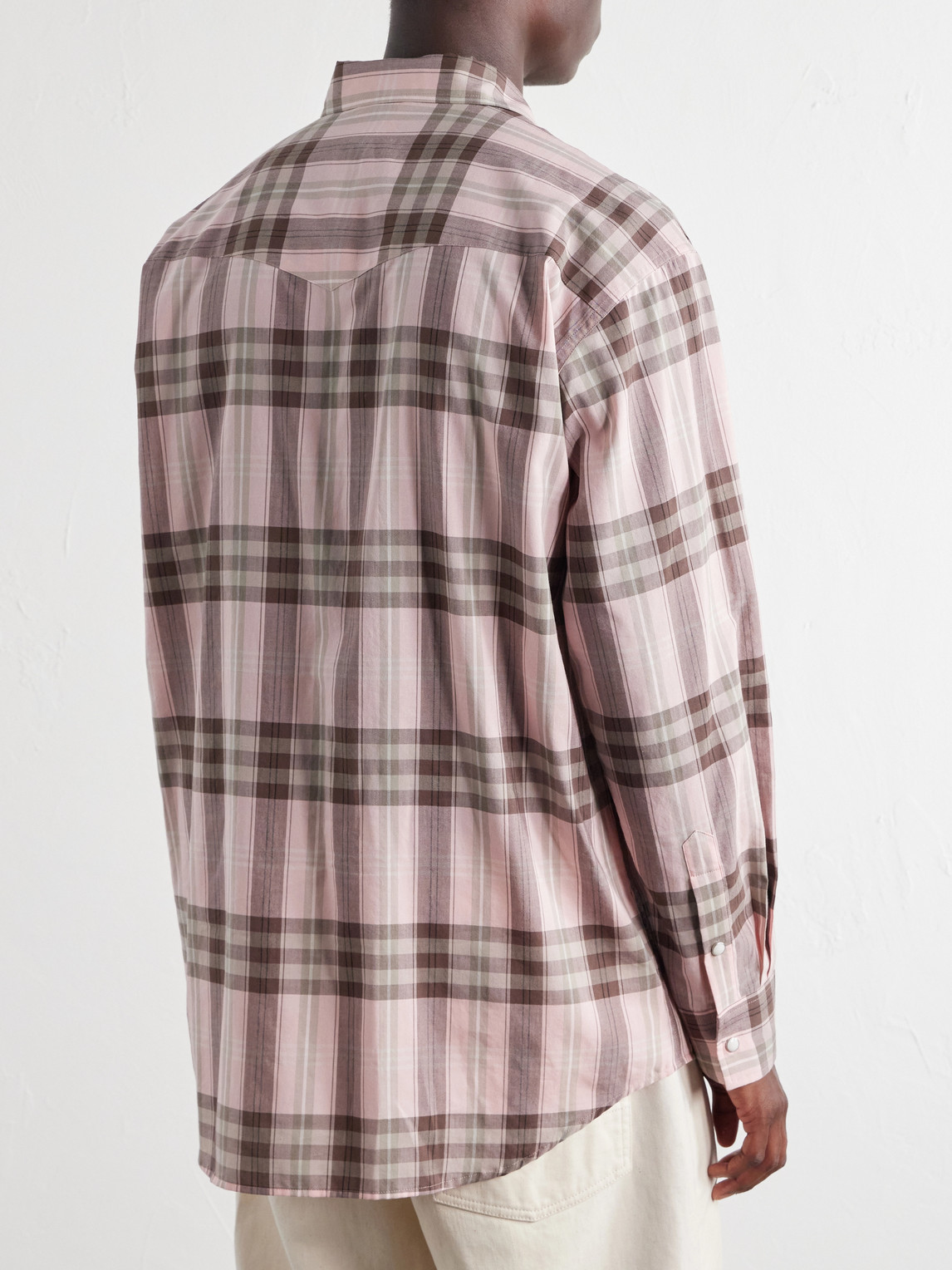 Checked Cotton And Silk-Blend Flannel Shirt