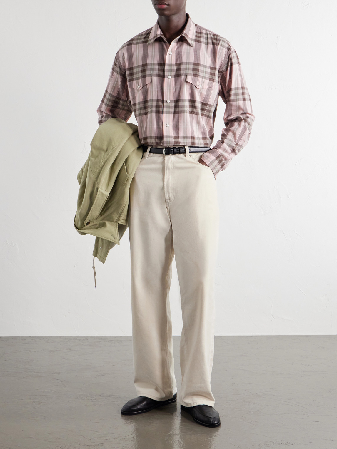 Checked Cotton And Silk-Blend Flannel Shirt