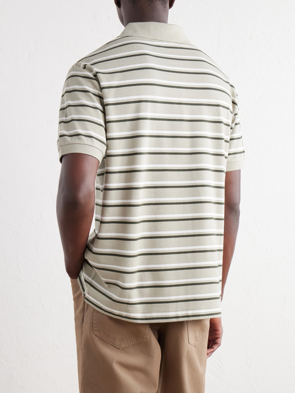 A.P.C. - Joe Striped Cotton-Piqué Polo Shirt