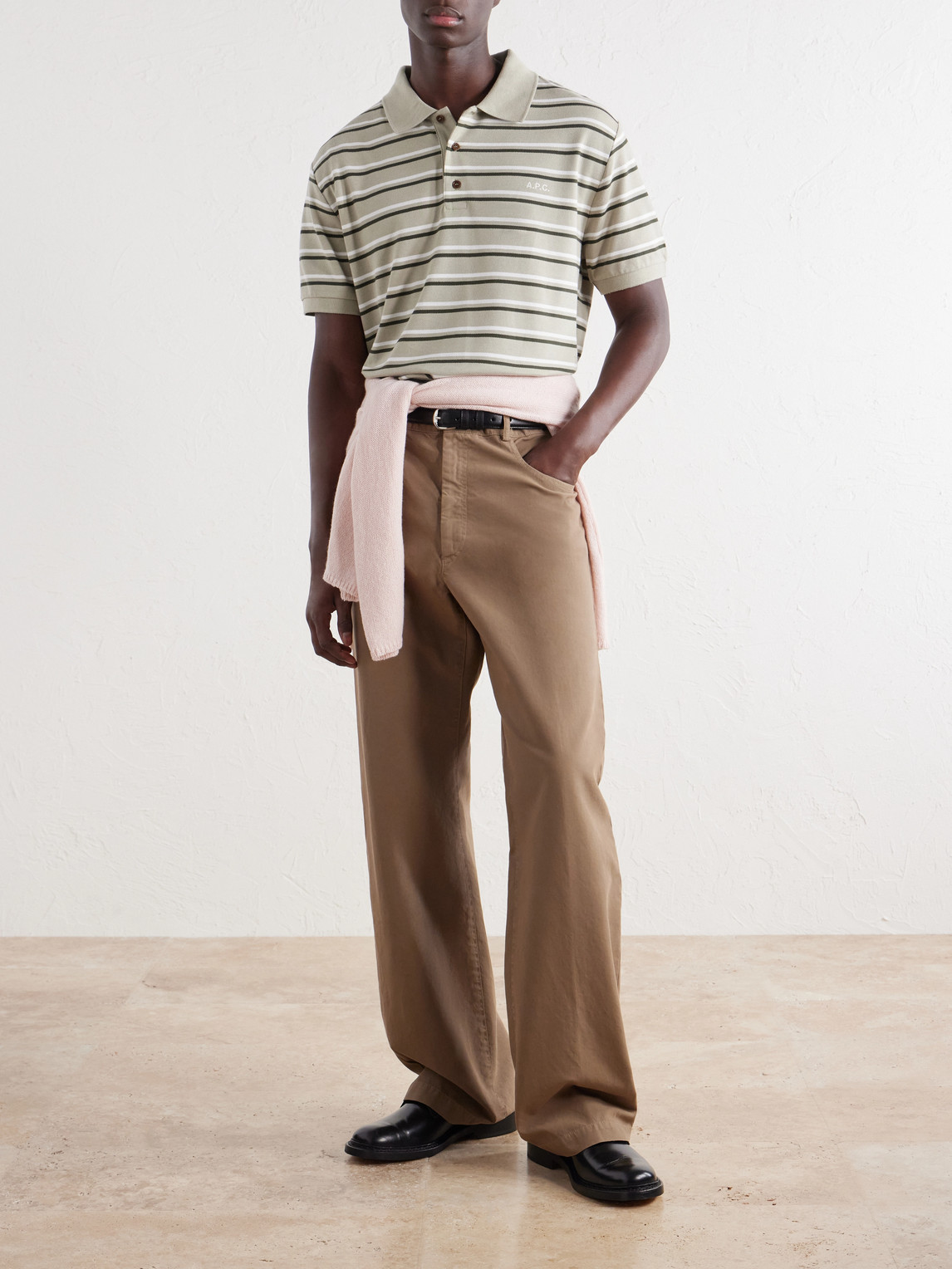 A.P.C. - Joe Striped Cotton-Piqué Polo Shirt