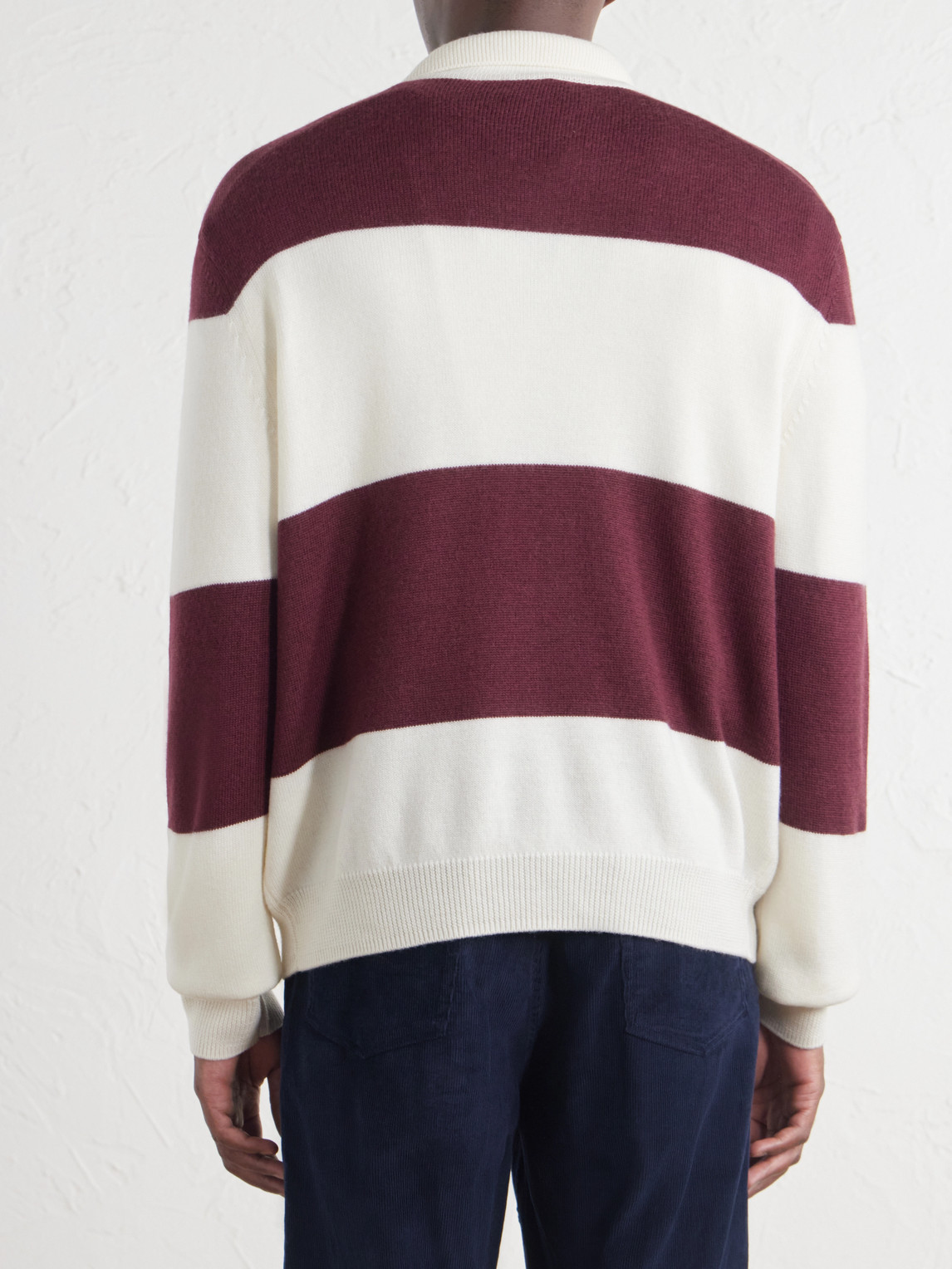 A.P.C. - Logo-Embroidered Striped Virgin Wool Polo Sweater