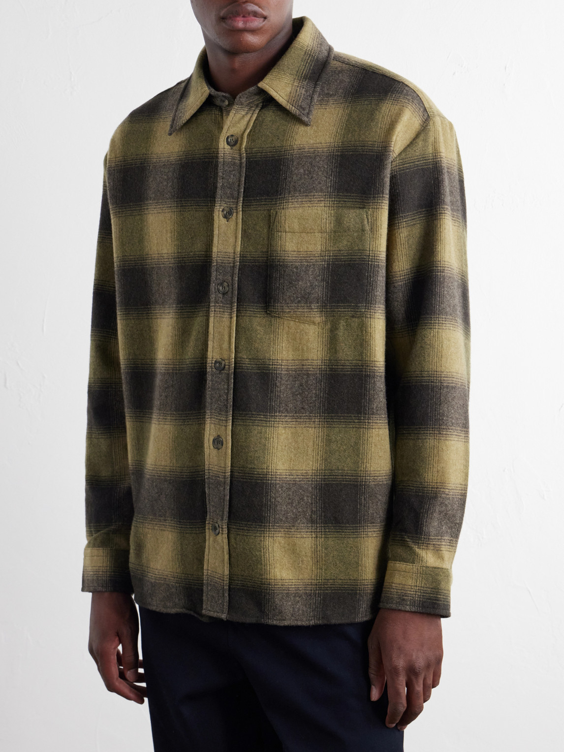 A.P.C. - Malaury Checked Wool-Blend Flannel Shirt
