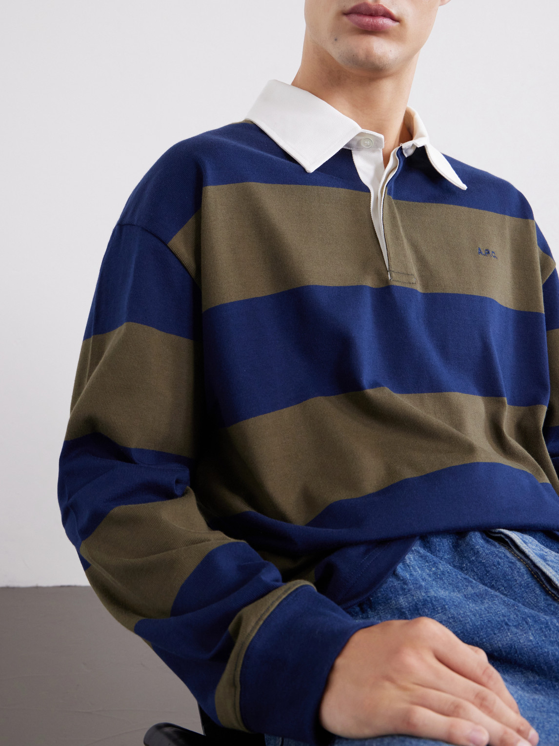 A.P.C. - Isaac Logo-Embroidered Striped Cotton Polo Shirt