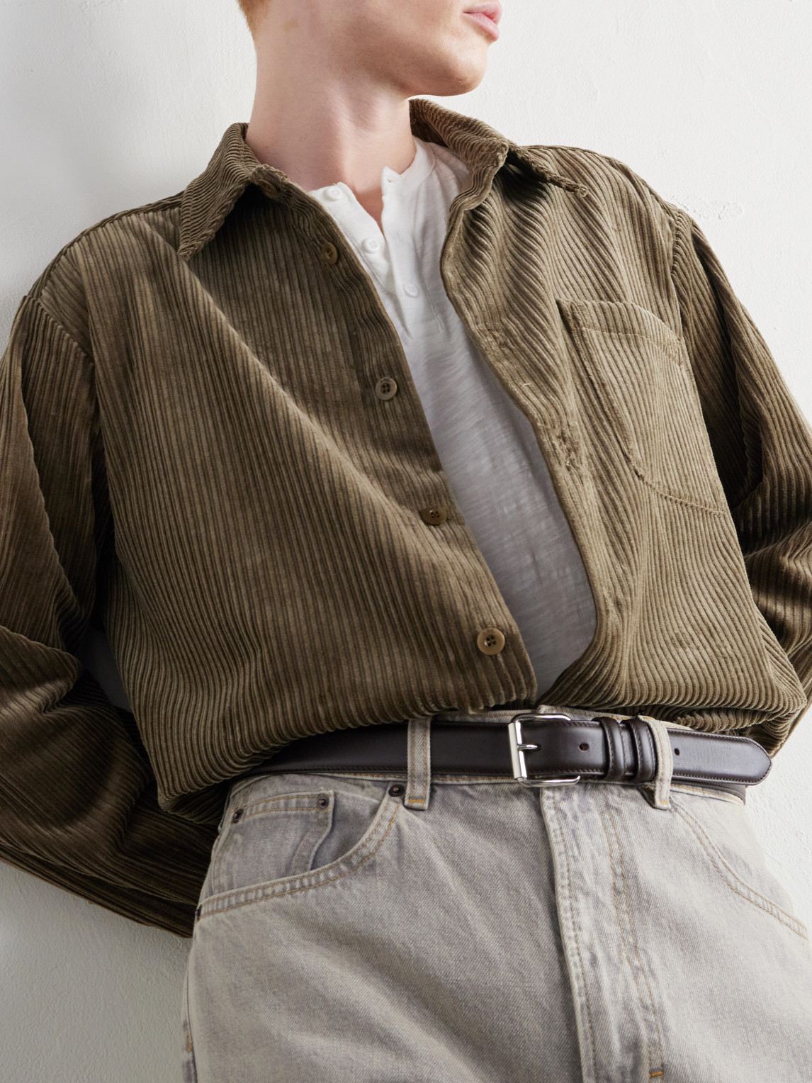 A.P.C. - Mateo Logo-Embroidered Cotton-Corduroy Shirt