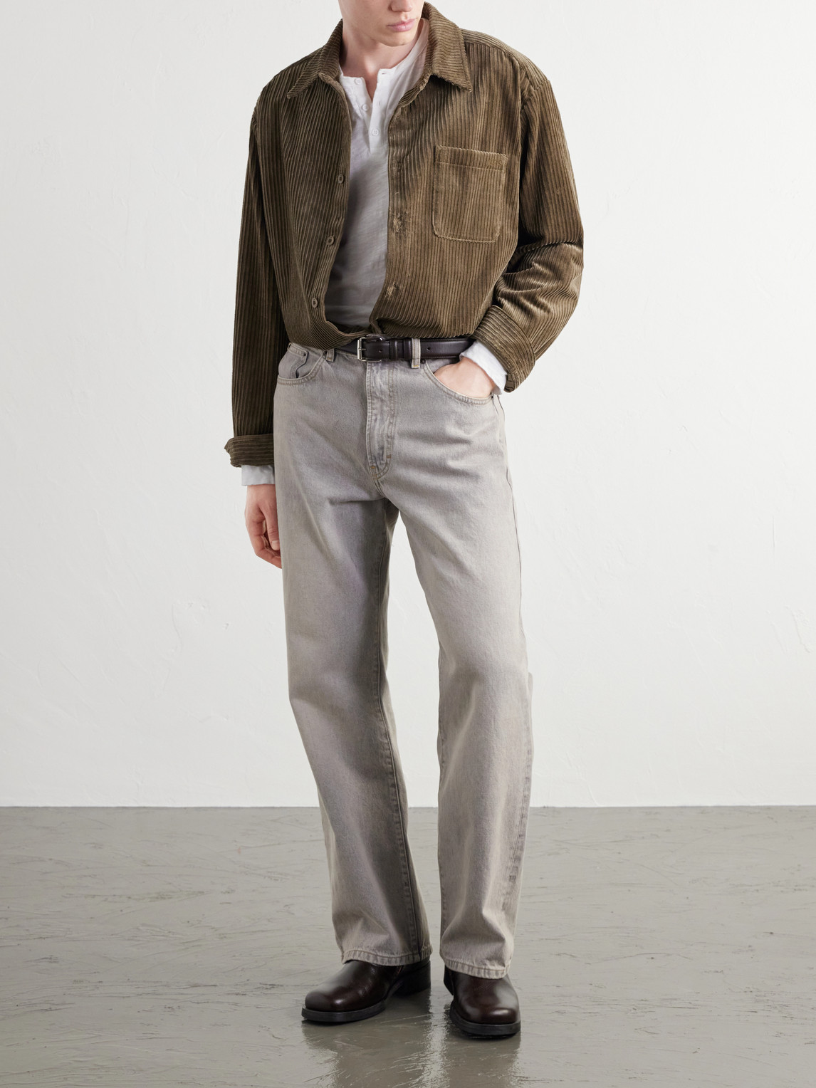A.P.C. - Mateo Logo-Embroidered Cotton-Corduroy Shirt