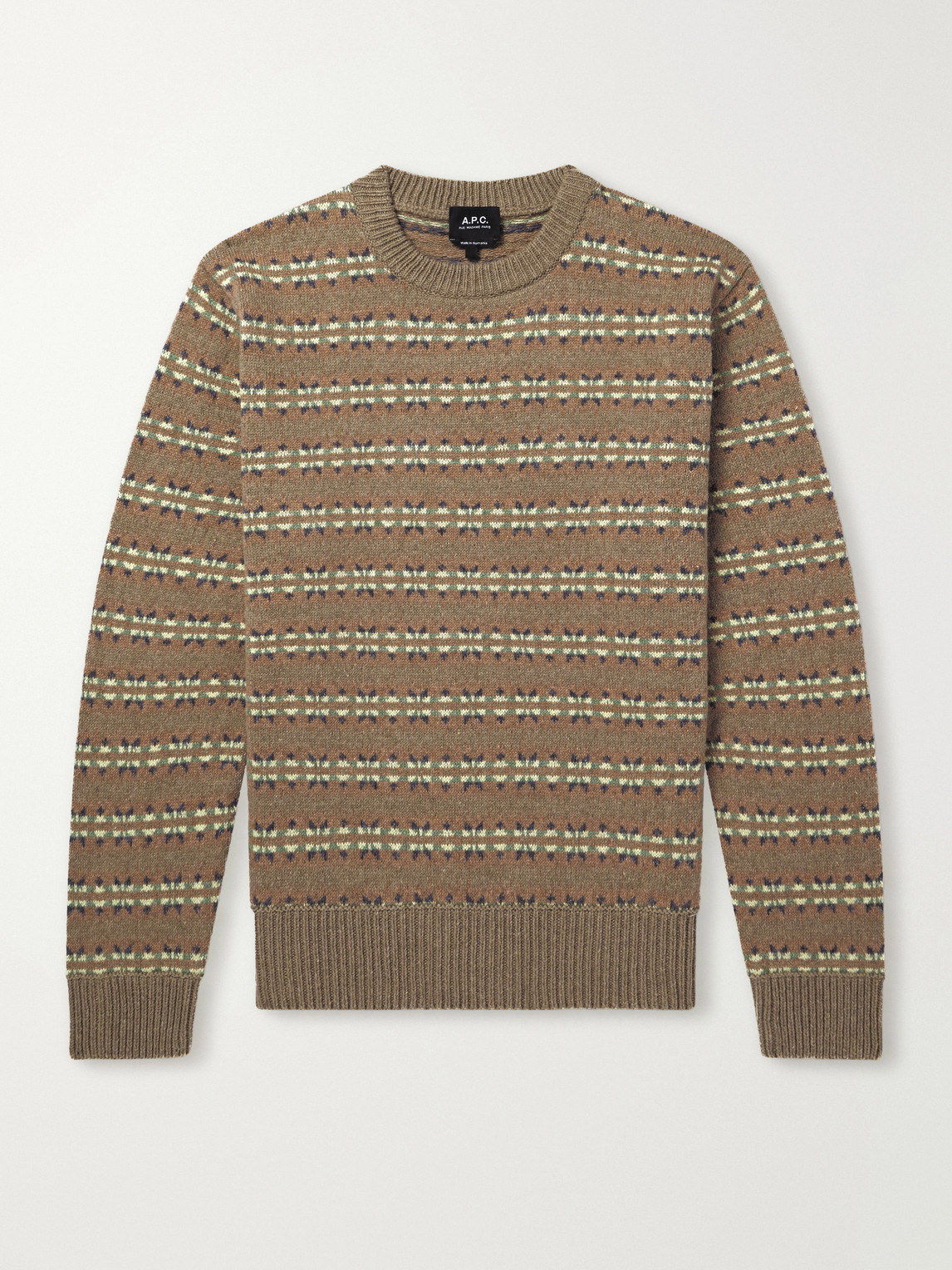 A.P.C. - Andre Striped Wool And Cotton-Blend Sweater