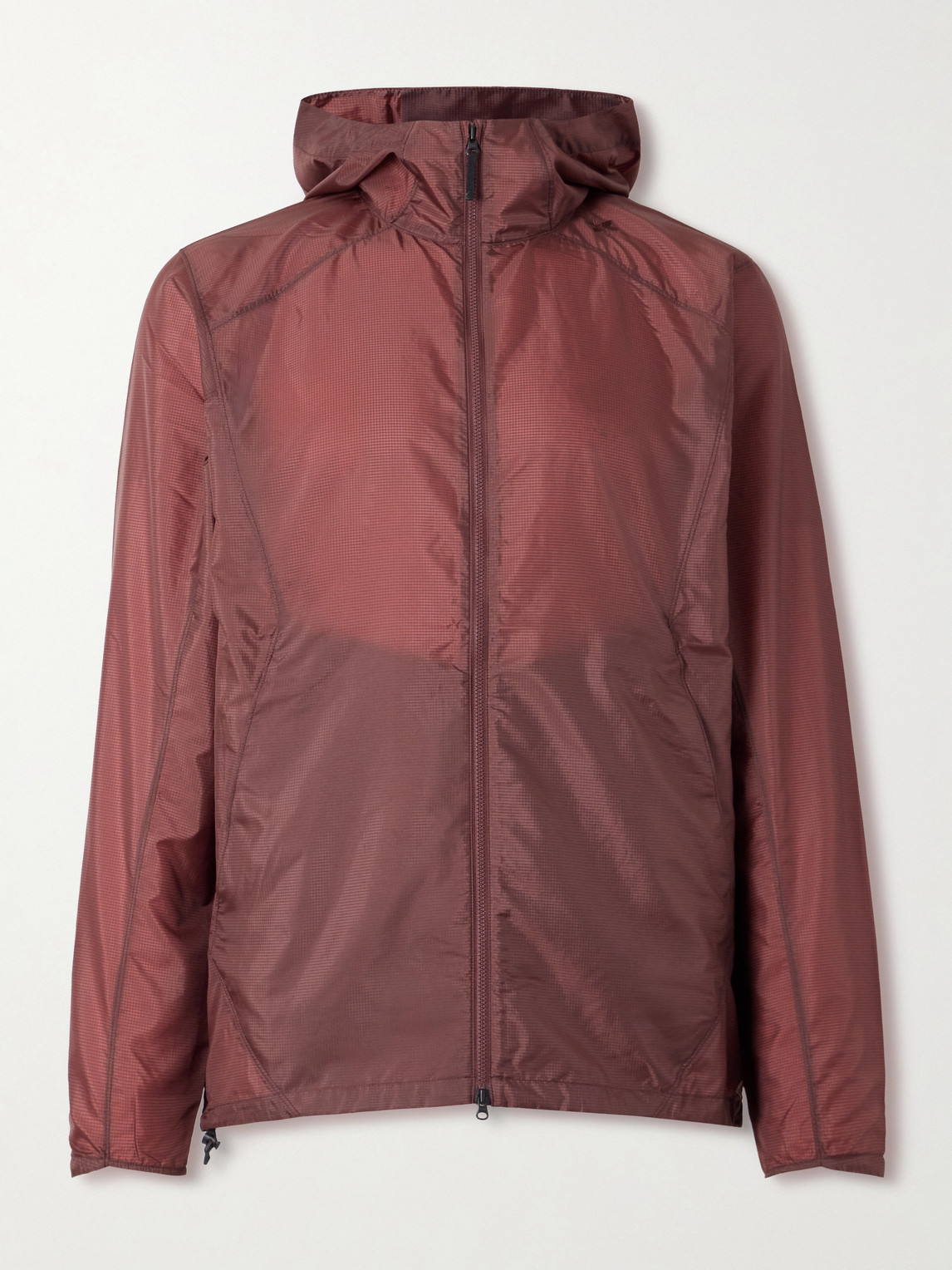 Goldwin Airly Packable Hooded Ripstop Jacket In Brown