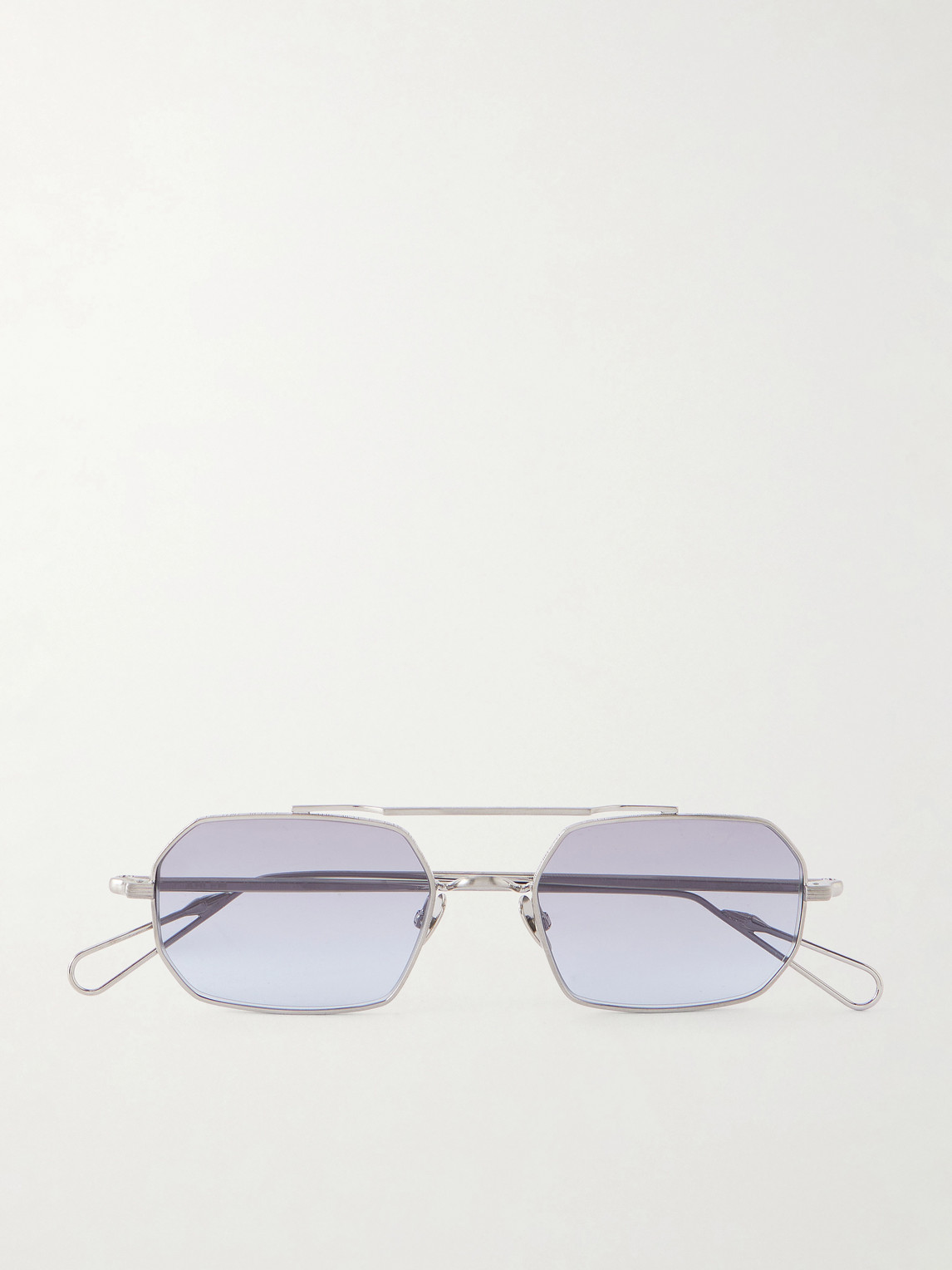 Ahlem Clovis Aviator-style Silver-tone Sunglasses In Blue