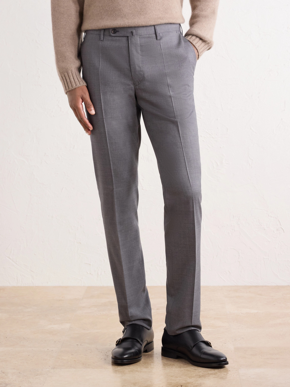 Incotex Straight-Leg Tropical Wool Suit Trousers