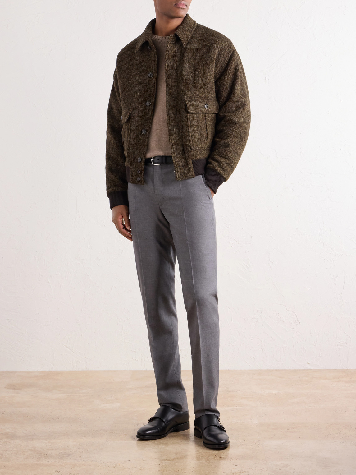 Incotex Straight-Leg Tropical Wool Suit Trousers