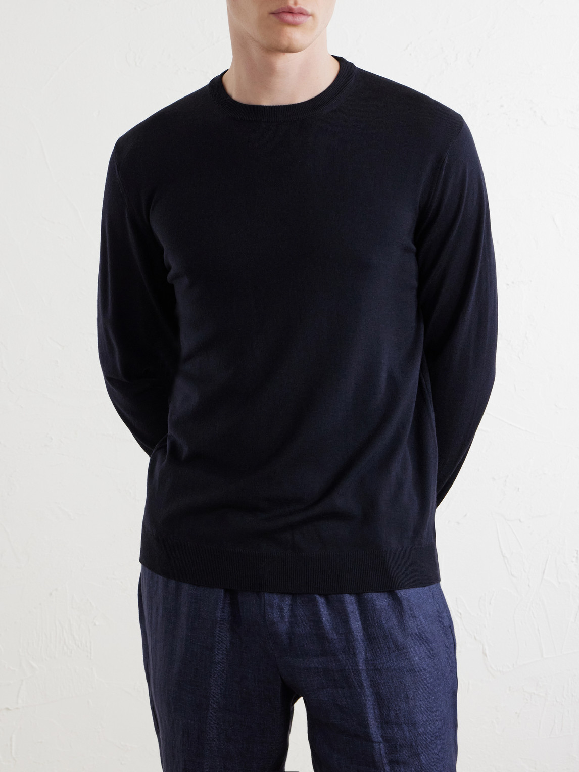 Slowear Wool-blend Sweater In Blue