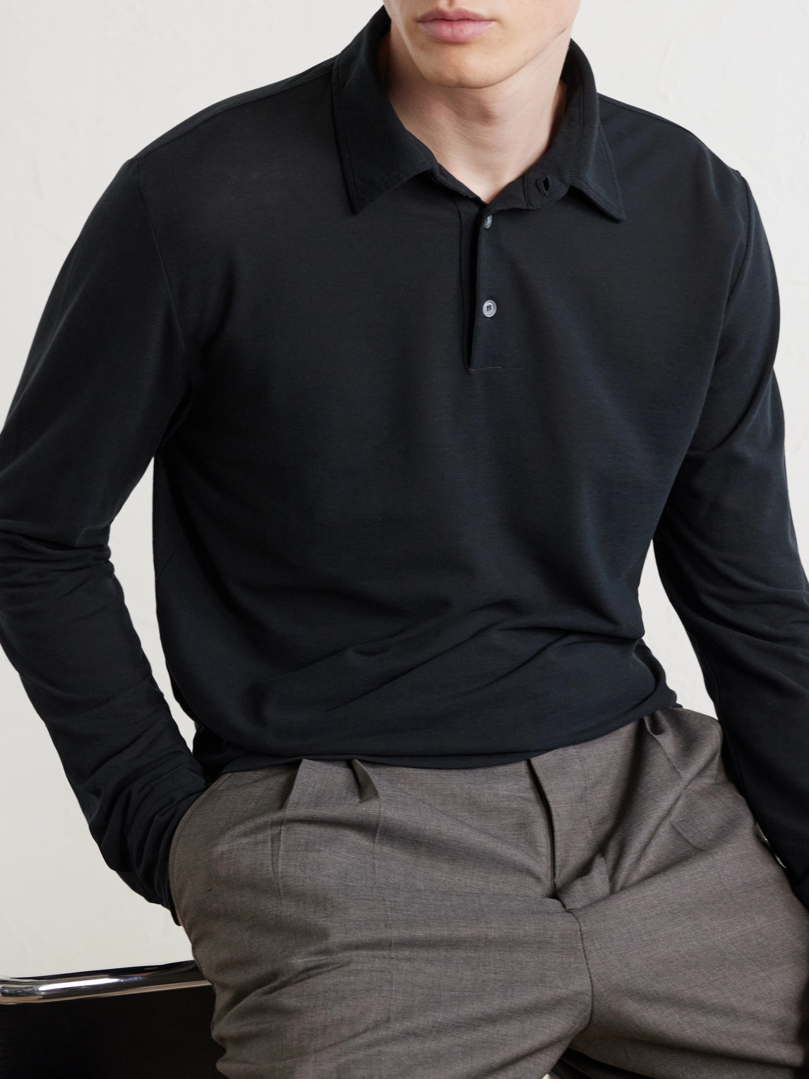 Slowear Slim-Fit Flexwool Polo Shirt - Men | Thumbnail 5 Slowear Slim-Fit Flexwool Polo Shirt - Men | Thumbnail 5