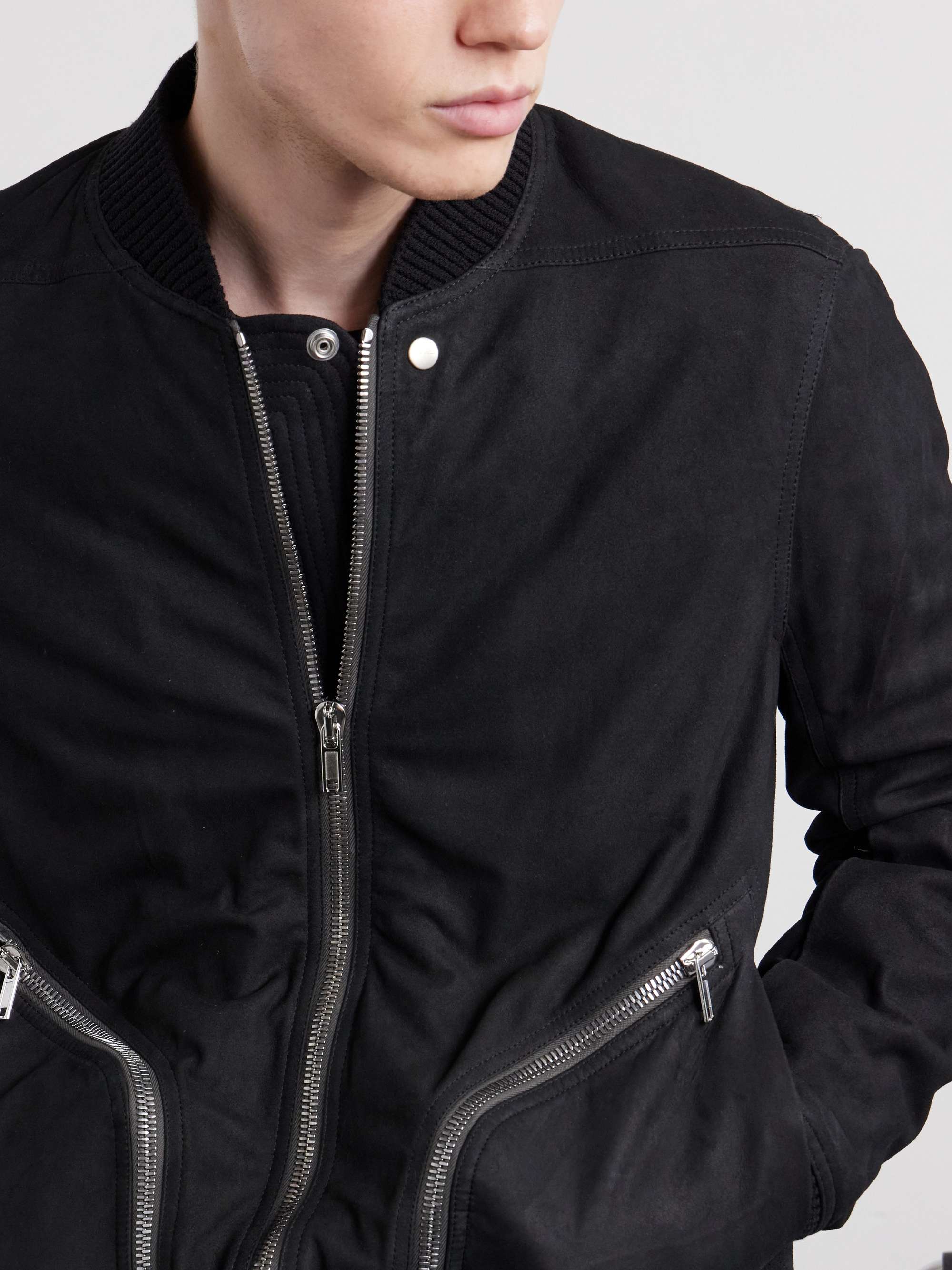 RICK OWENS Bauhaus Leather Zip-Up Flight Jacket for Men | MR PORTER