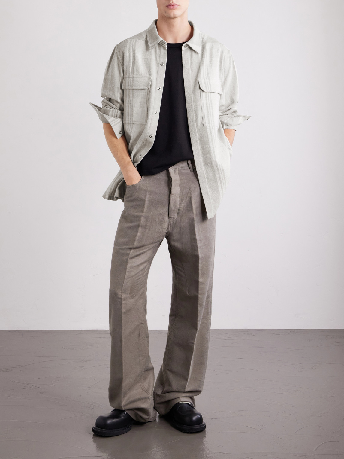 Striped Cotton And Wool-Blend Flannel Overshirt