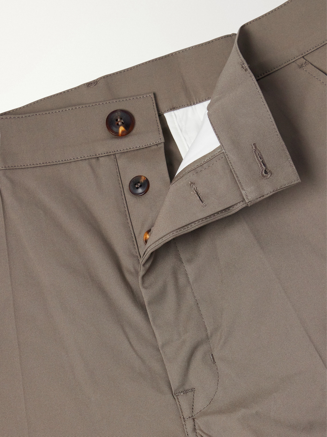 Wide-Leg Cotton-Blend Canvas Trousers