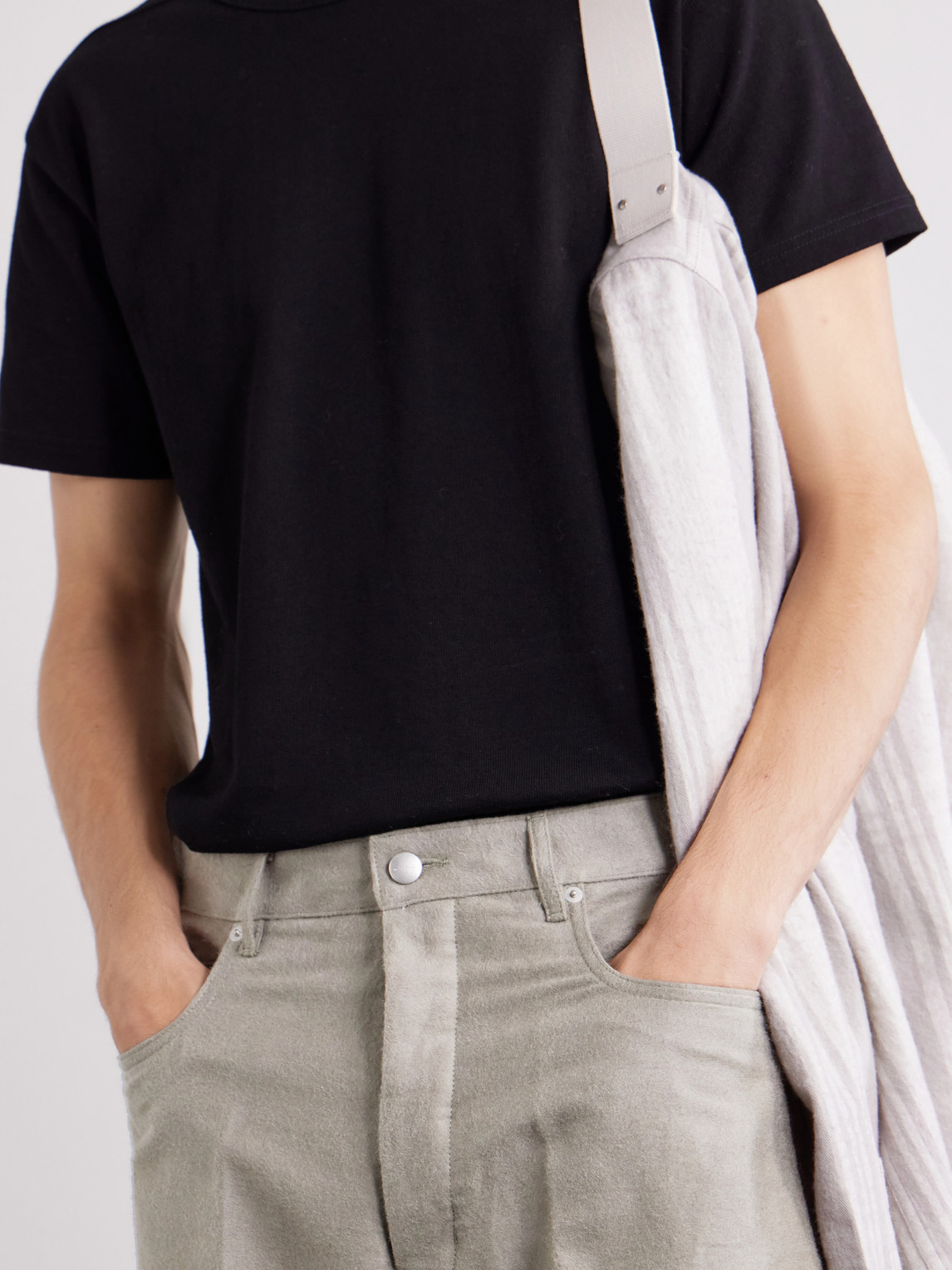 Geth Straight-Leg Ramie And Cotton-Blend Gabardine Trousers