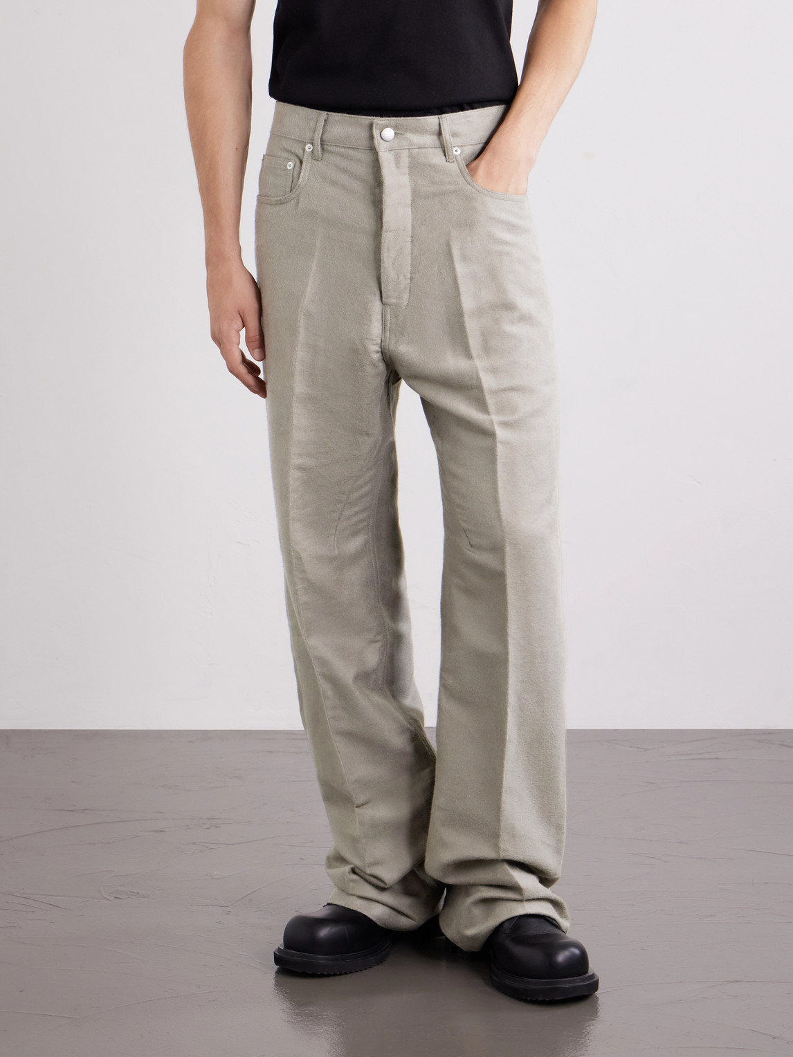 Geth Straight-Leg Ramie And Cotton-Blend Gabardine Trousers