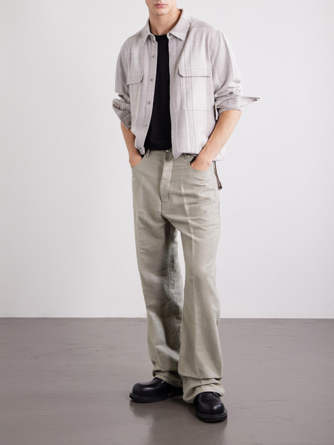 Geth Straight-Leg Ramie And Cotton-Blend Gabardine Trousers