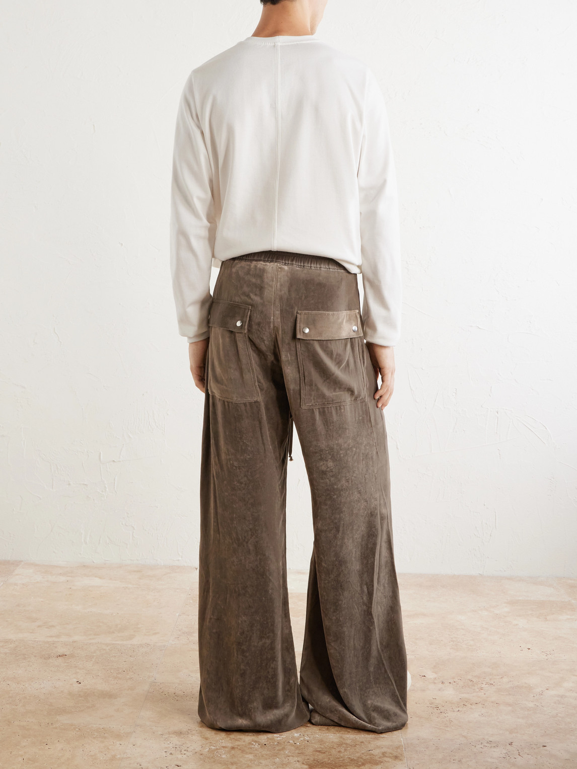 Bela Wide-Leg Drawstring Velour Trousers