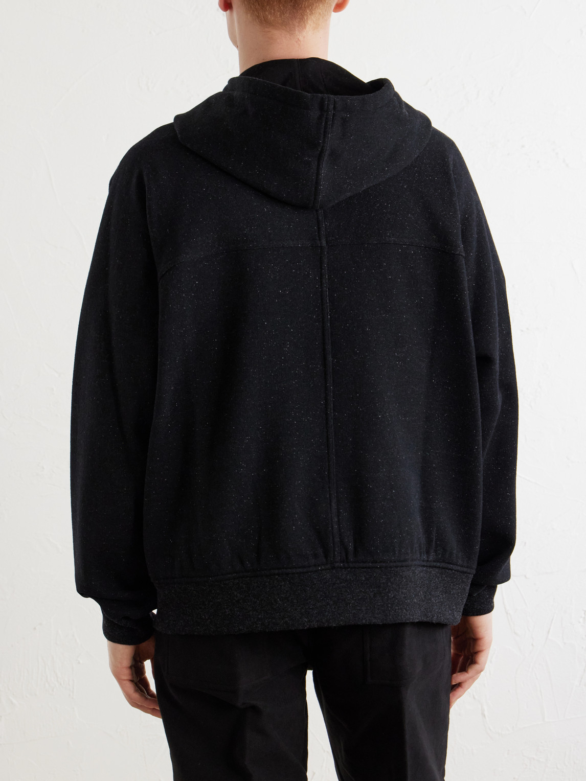 Washed Wool And Cotton-Blend Zip-Up Hoodie