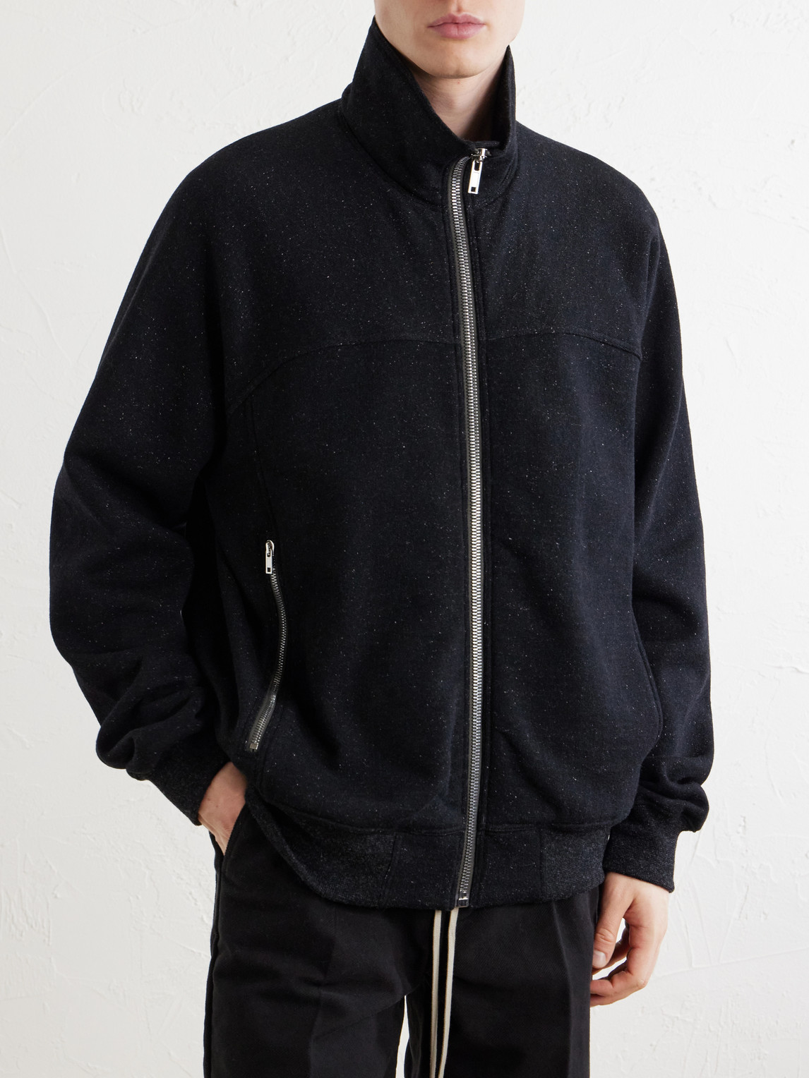And Cotton-Blend Zip-Up Sweater