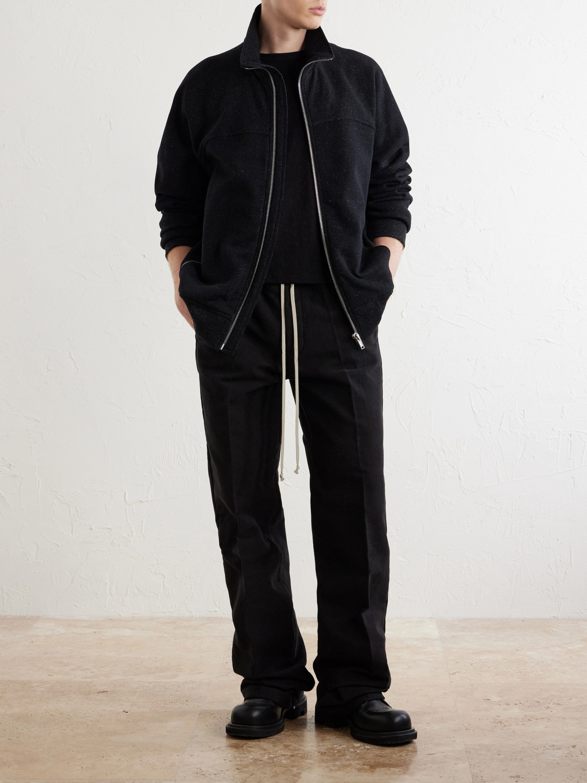 And Cotton-Blend Zip-Up Sweater