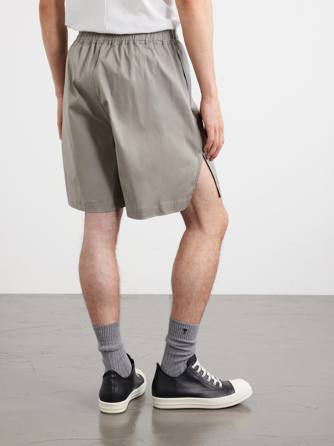 Boxer Straight-Leg Cotton-Blend Canvas Drawstring Shorts