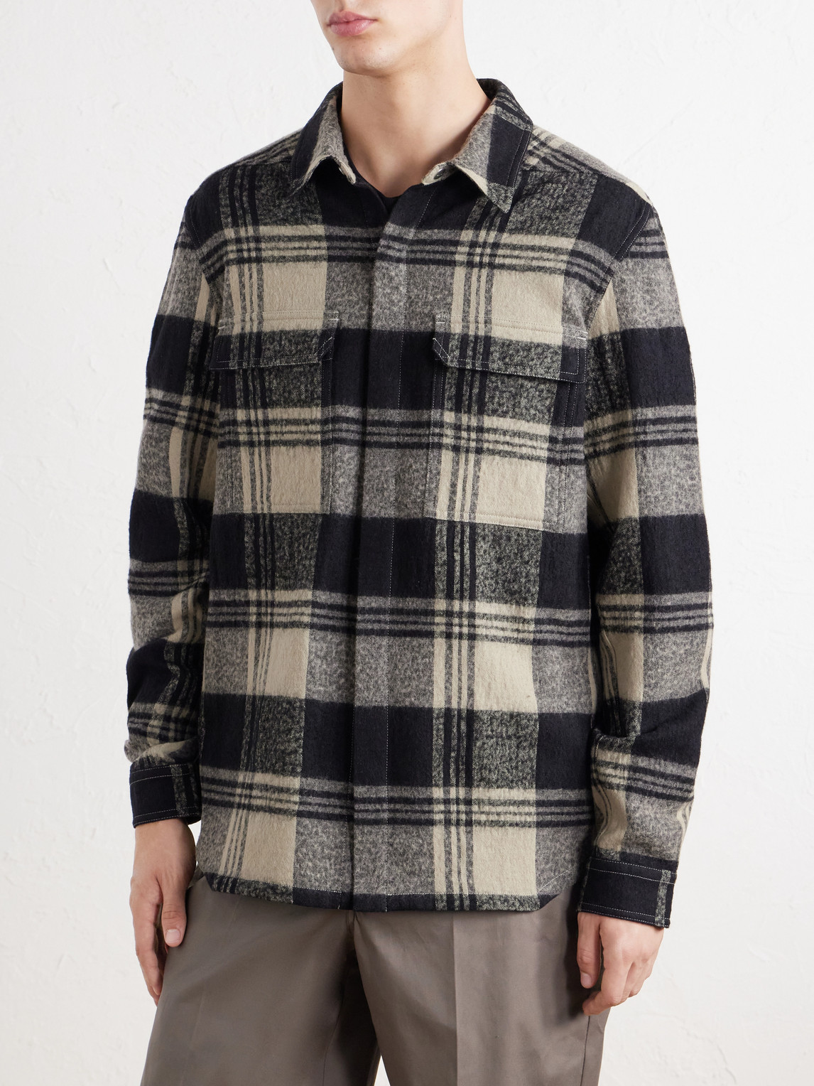 Checked Cotton And Wool-Blend Flannel Overshirt
