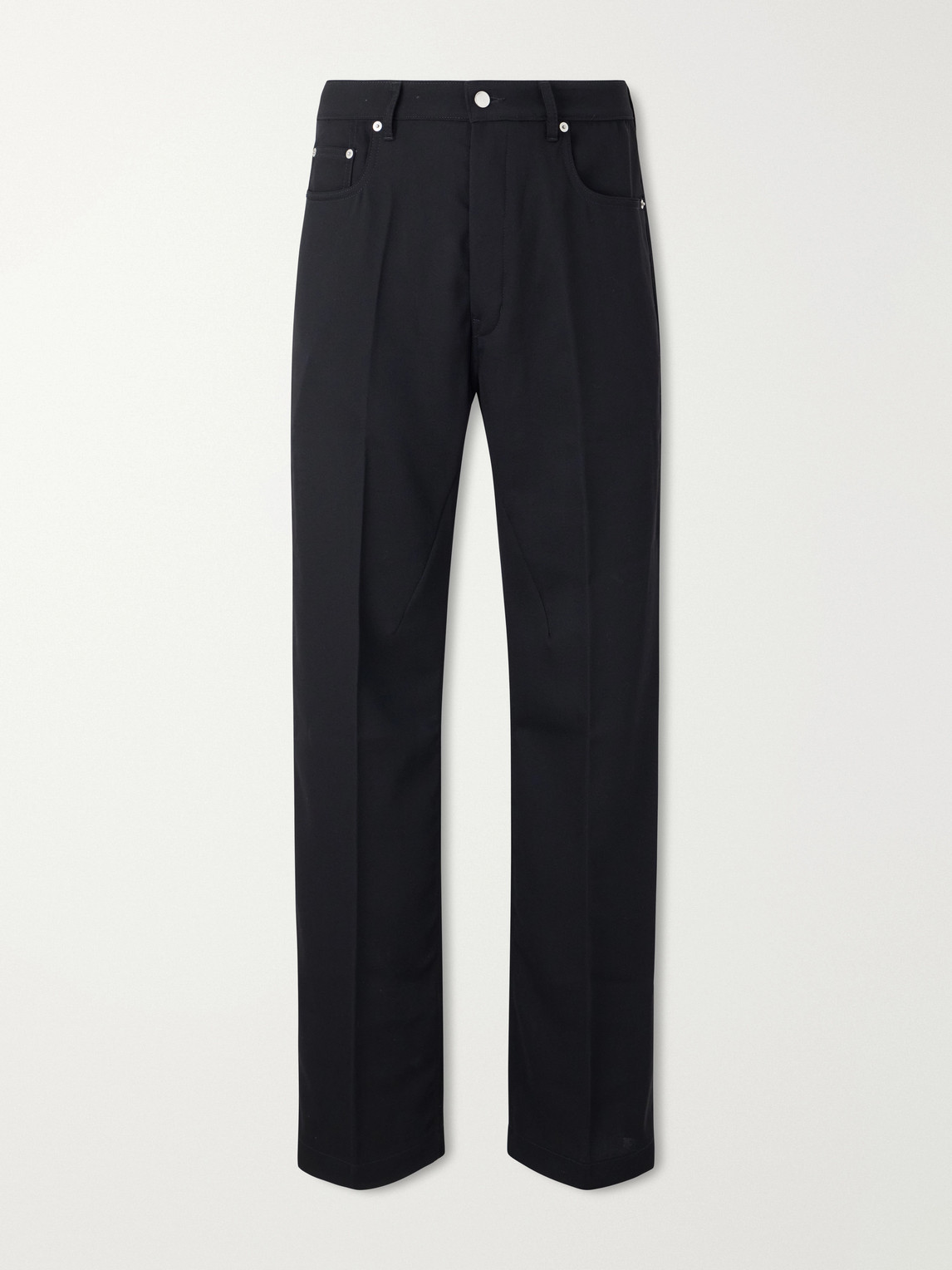 Rick Owens Geth Wide-leg Wool Jeans In Black
