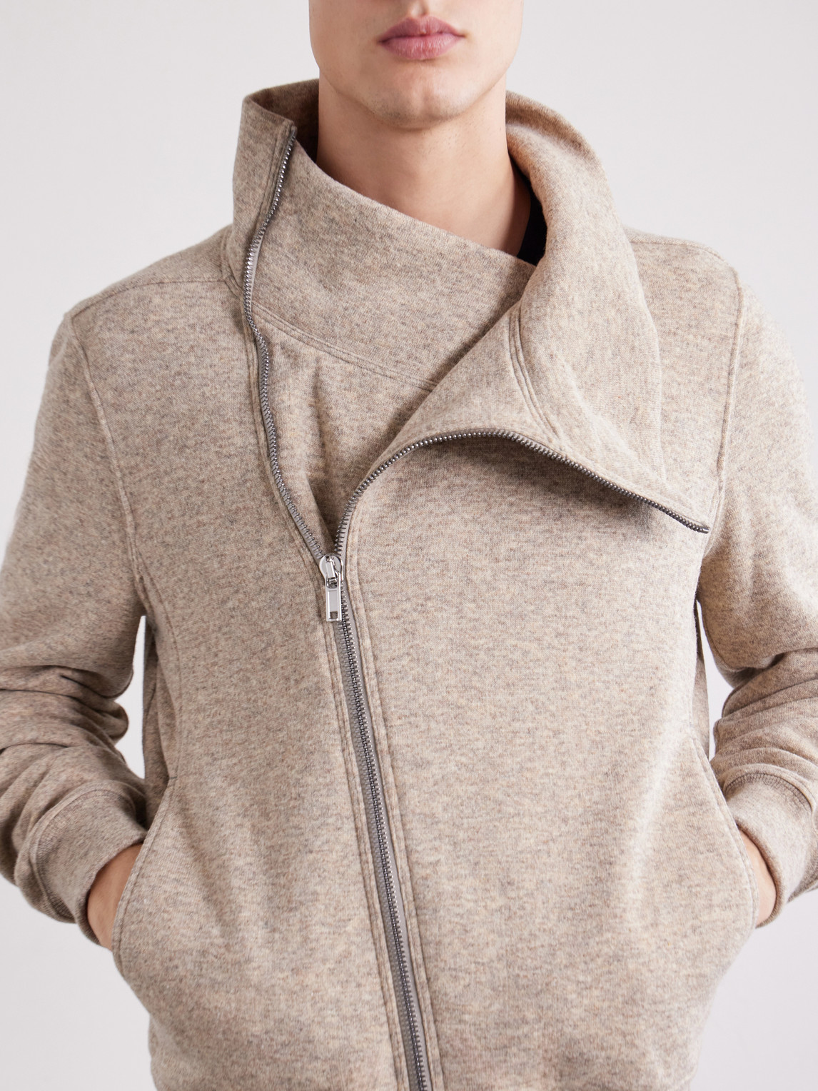 Bauhaus Wool And Cotton-Blend Zip-Up Sweater