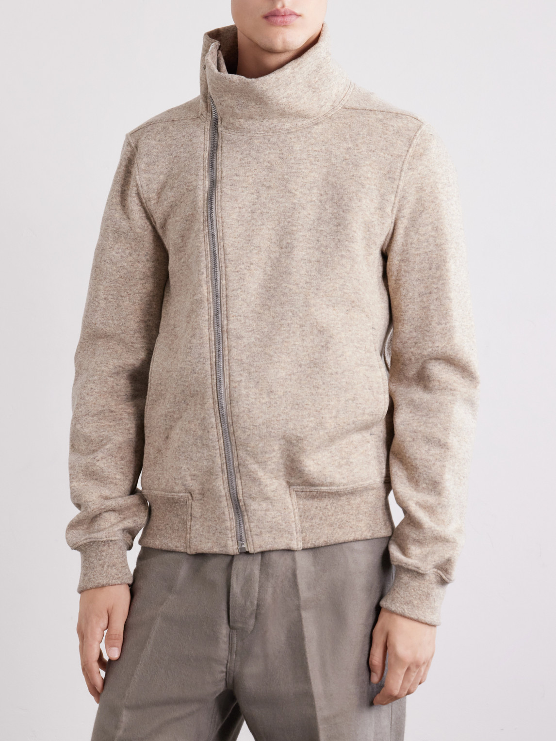Bauhaus Wool And Cotton-Blend Zip-Up Sweater