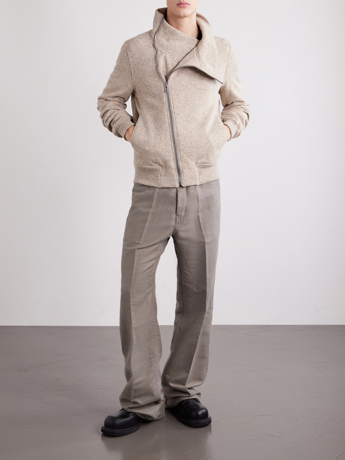 Bauhaus Wool And Cotton-Blend Zip-Up Sweater
