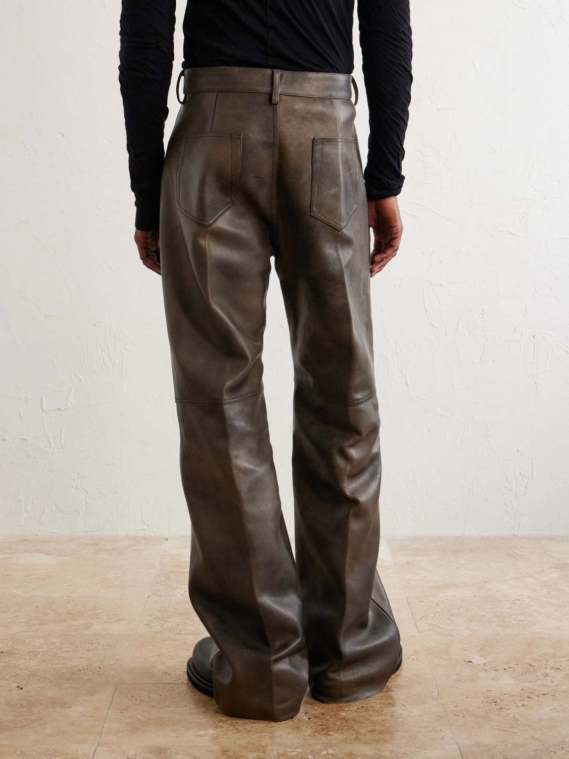 Geth Wide-Leg Leather Trousers