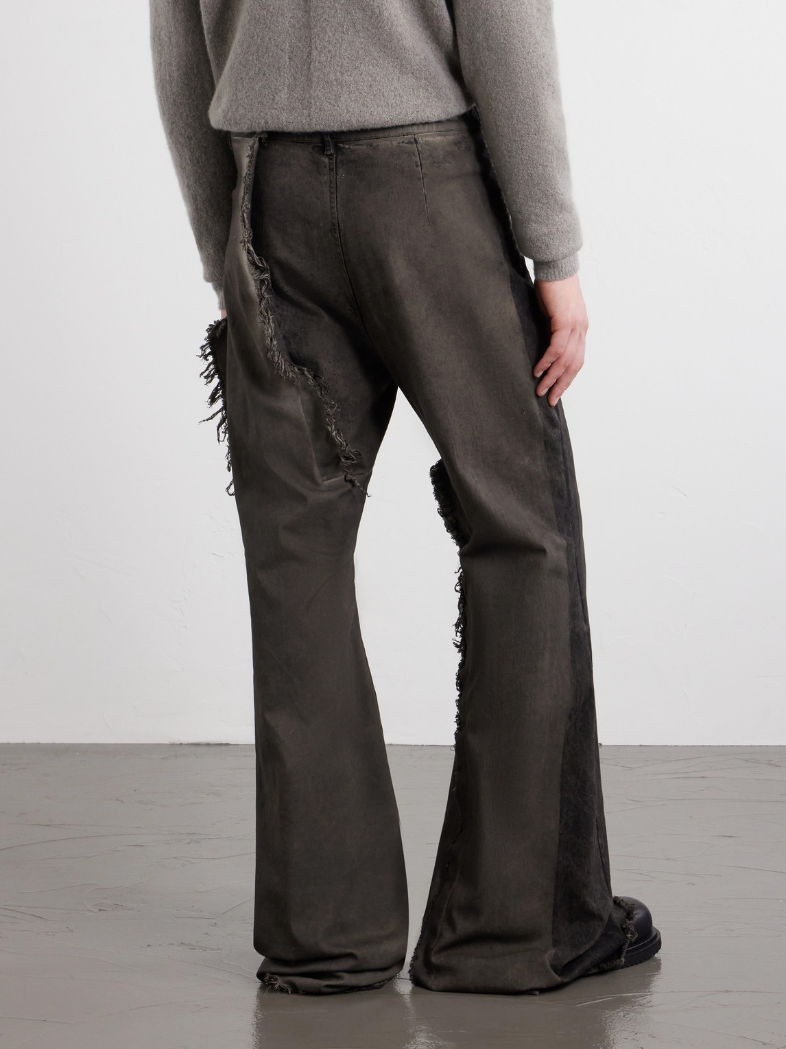 Bolan Frayed Baggy Bootcut Jeans