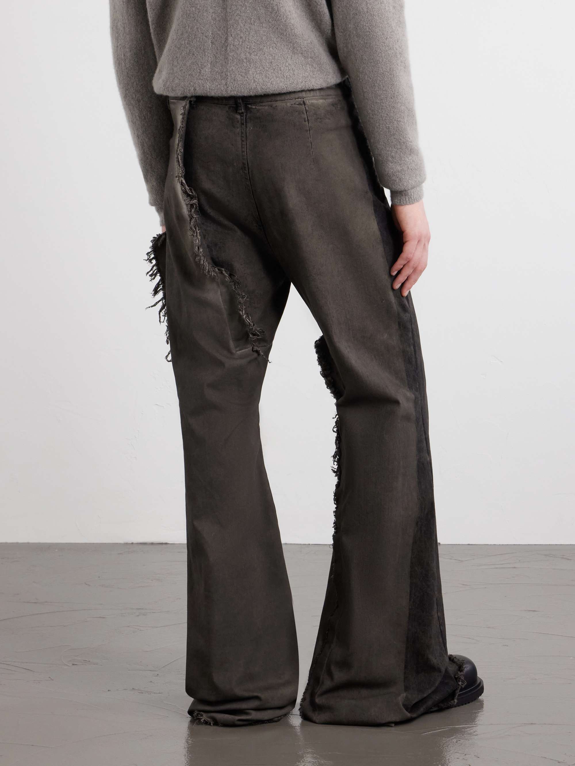 RICK OWENS Bolan Frayed Baggy Bootcut Jeans for Men | MR PORTER CA