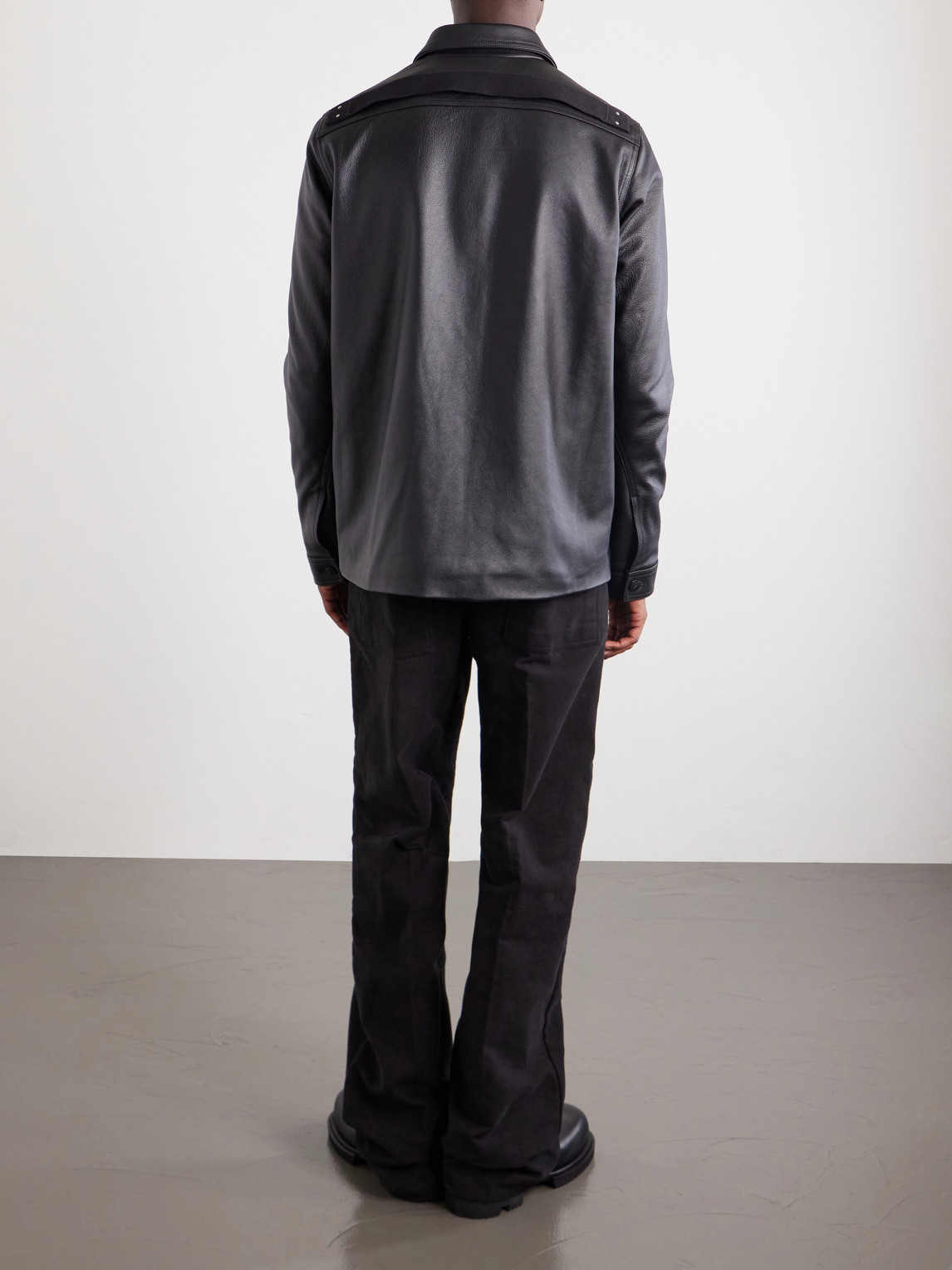 Rick Owens Black Buttoned Brad Leather Jacket In Black
