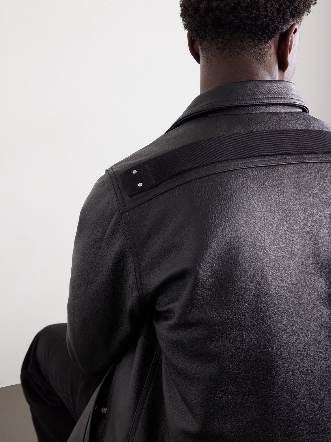 Rick Owens Black Buttoned Brad Leather Jacket In Black