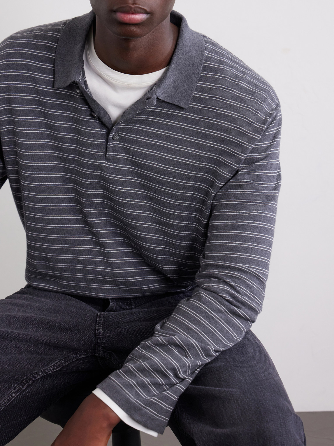 Foley Striped Cotton Polo Shirt