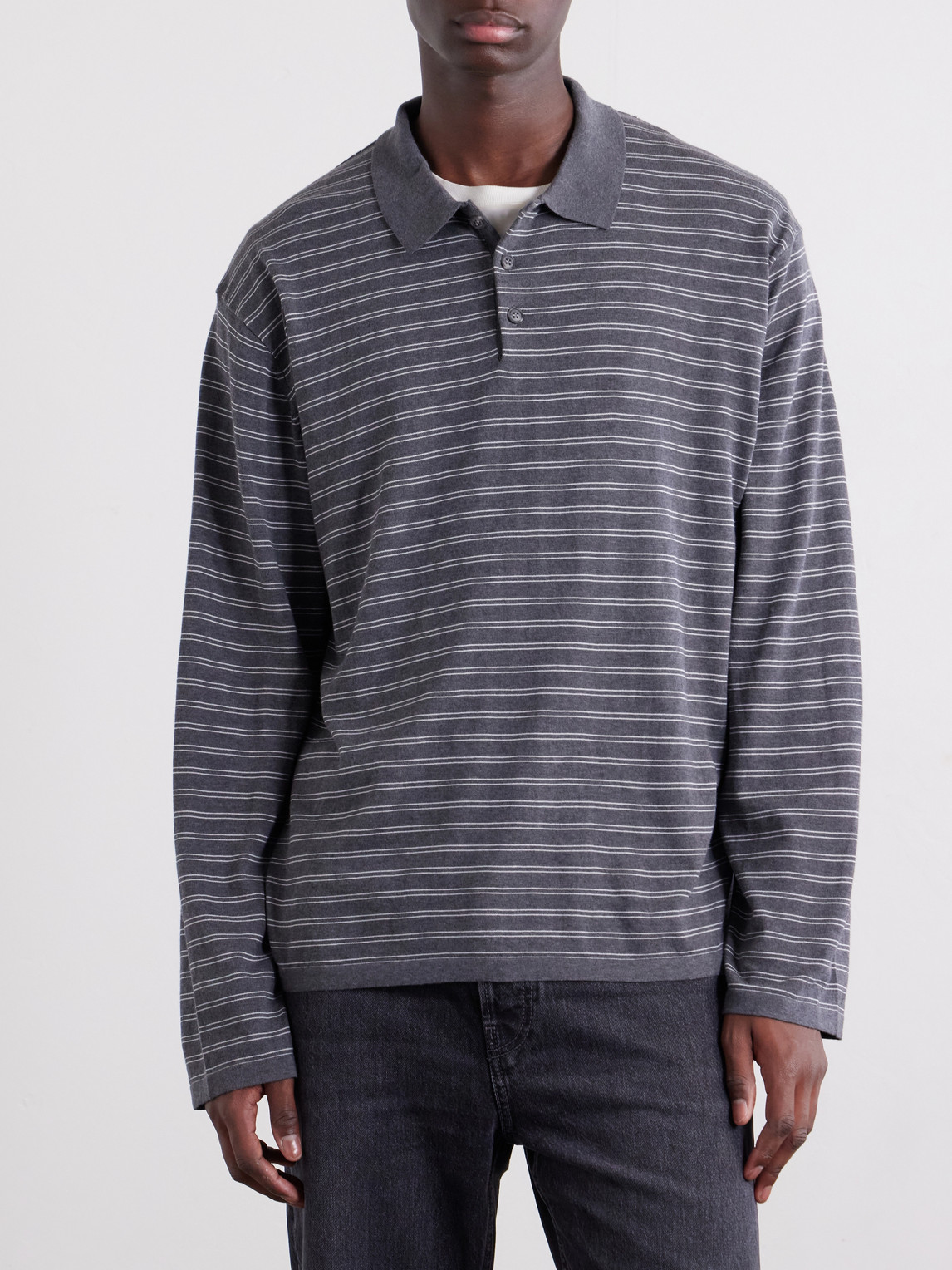Foley Striped Cotton Polo Shirt