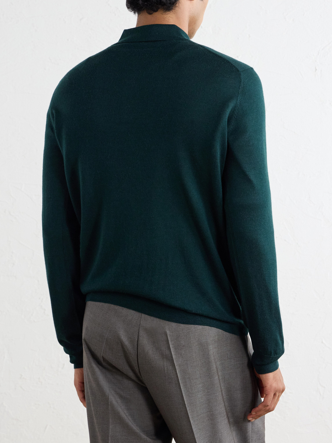 Wool, Silk And Cashmere-Blend Polo Sweater