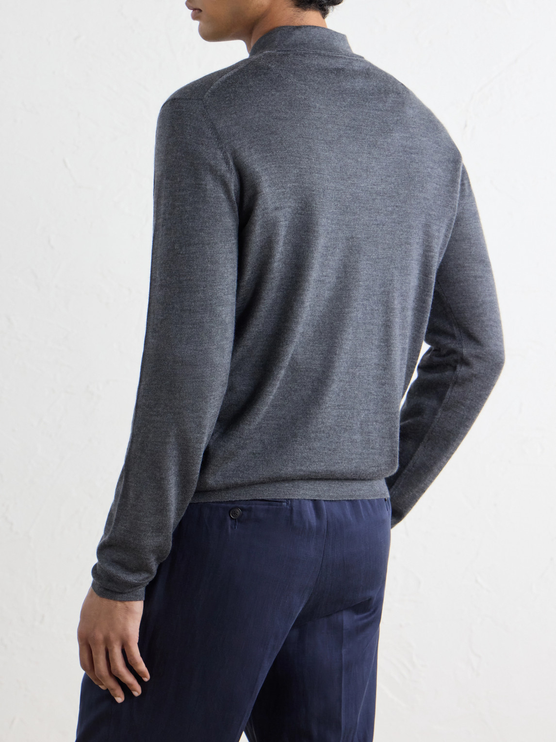 Wool, Silk And Cashmere-Blend Polo Sweater