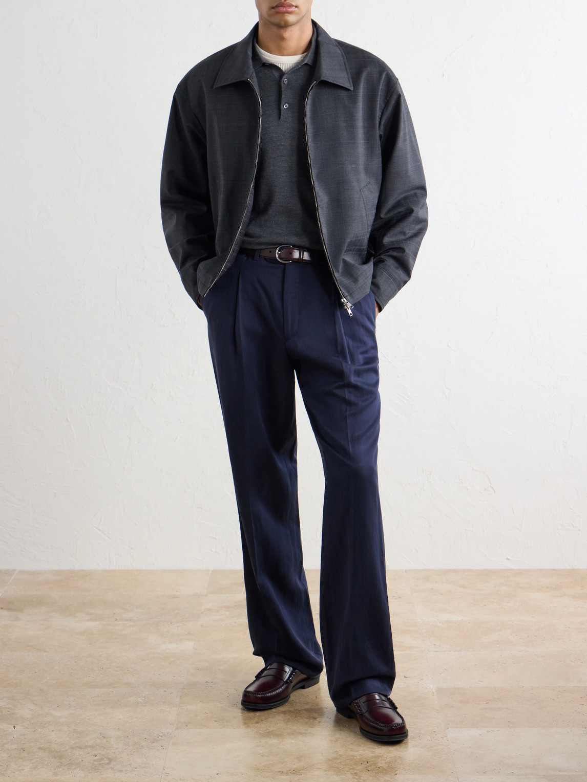 Wool, Silk And Cashmere-Blend Polo Sweater