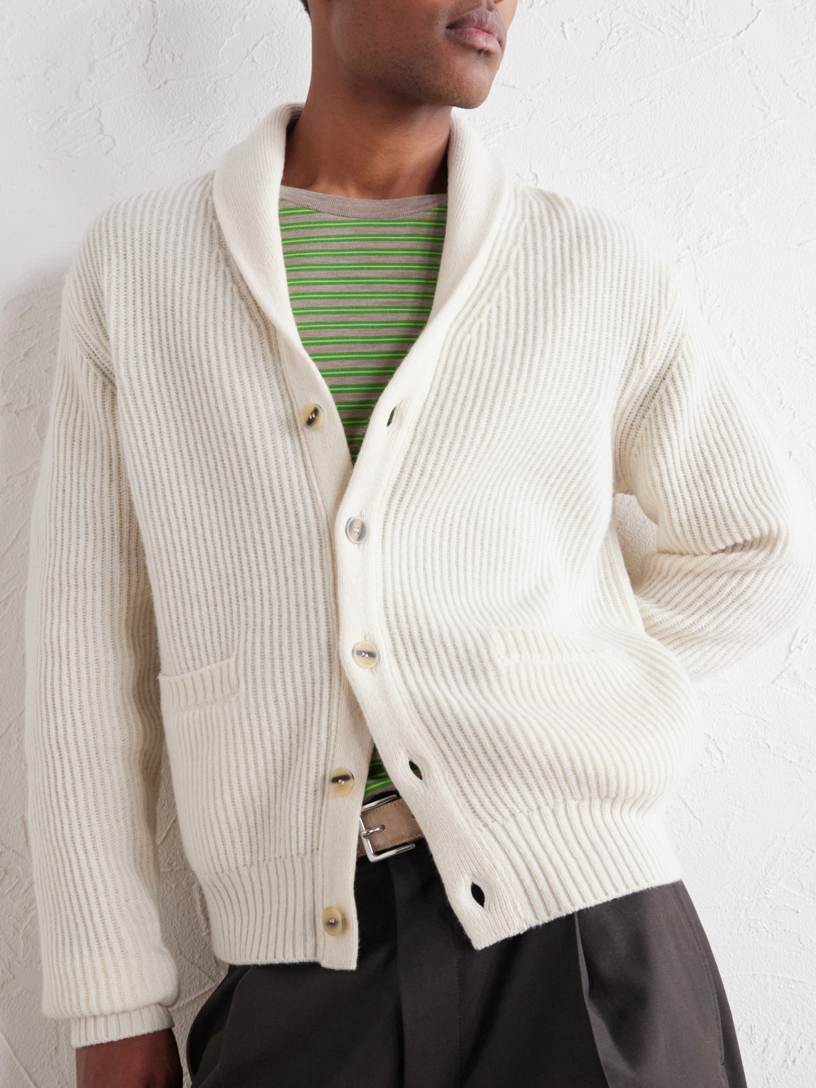 Ribbed Virgin Cardigan