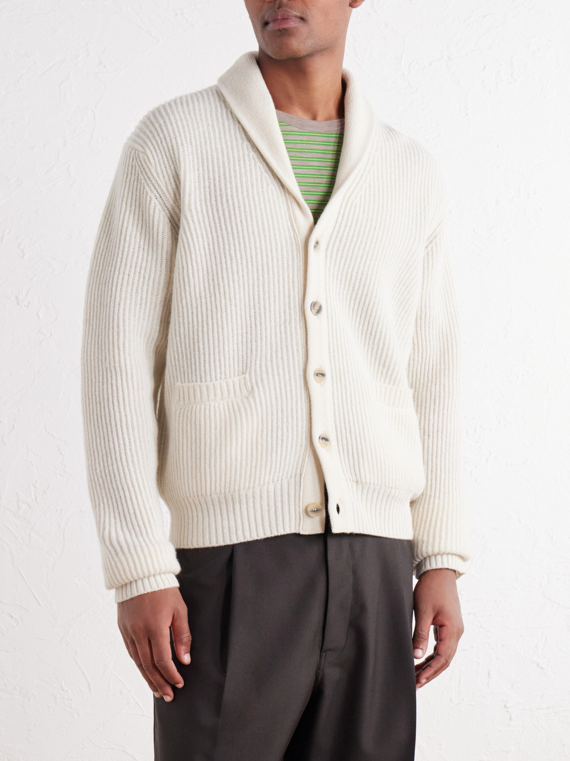 Ribbed Virgin Cardigan