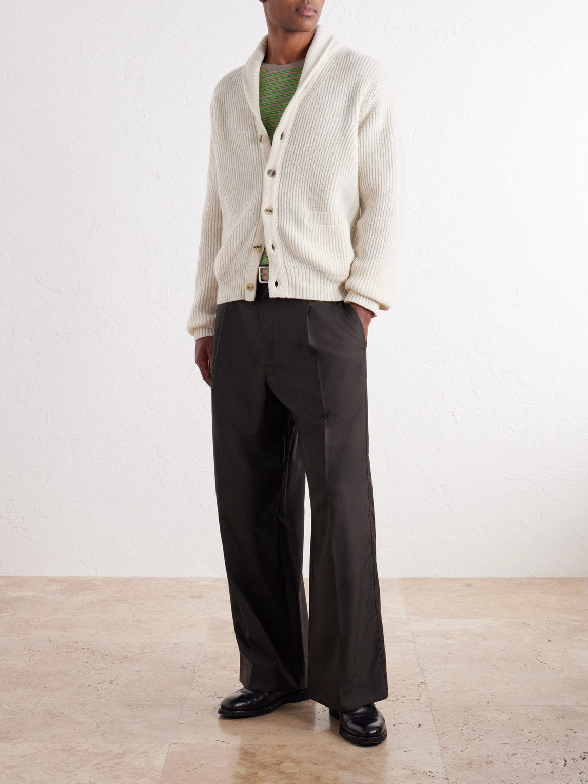 Ribbed Virgin Cardigan