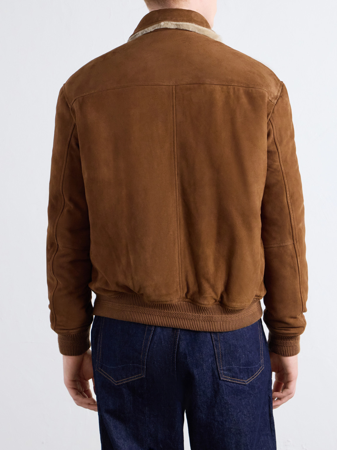 Iggy Shearling-Trimmed Padded Suede Jacket