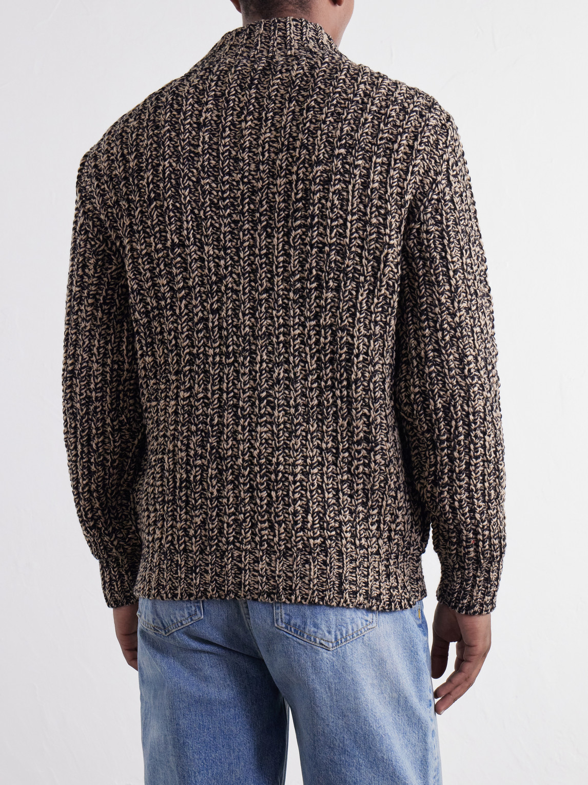 Wool-Blend Zip-Up Cardigan