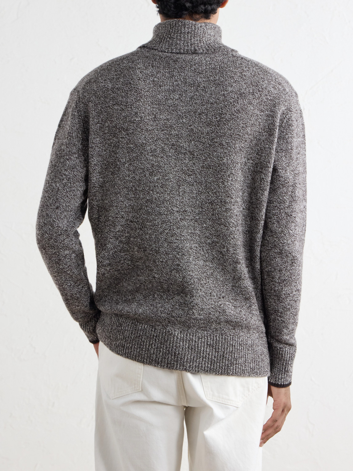 And Cashmere-Blend Mouliné Rollneck Sweater