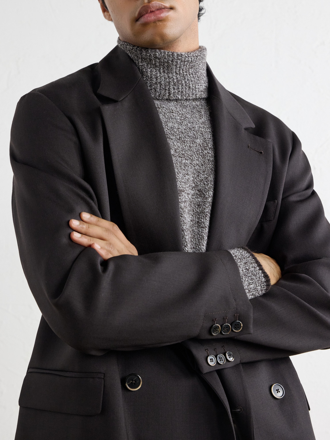 And Cashmere-Blend Mouliné Rollneck Sweater